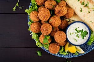 Falafel, hummus and pita in Israel
