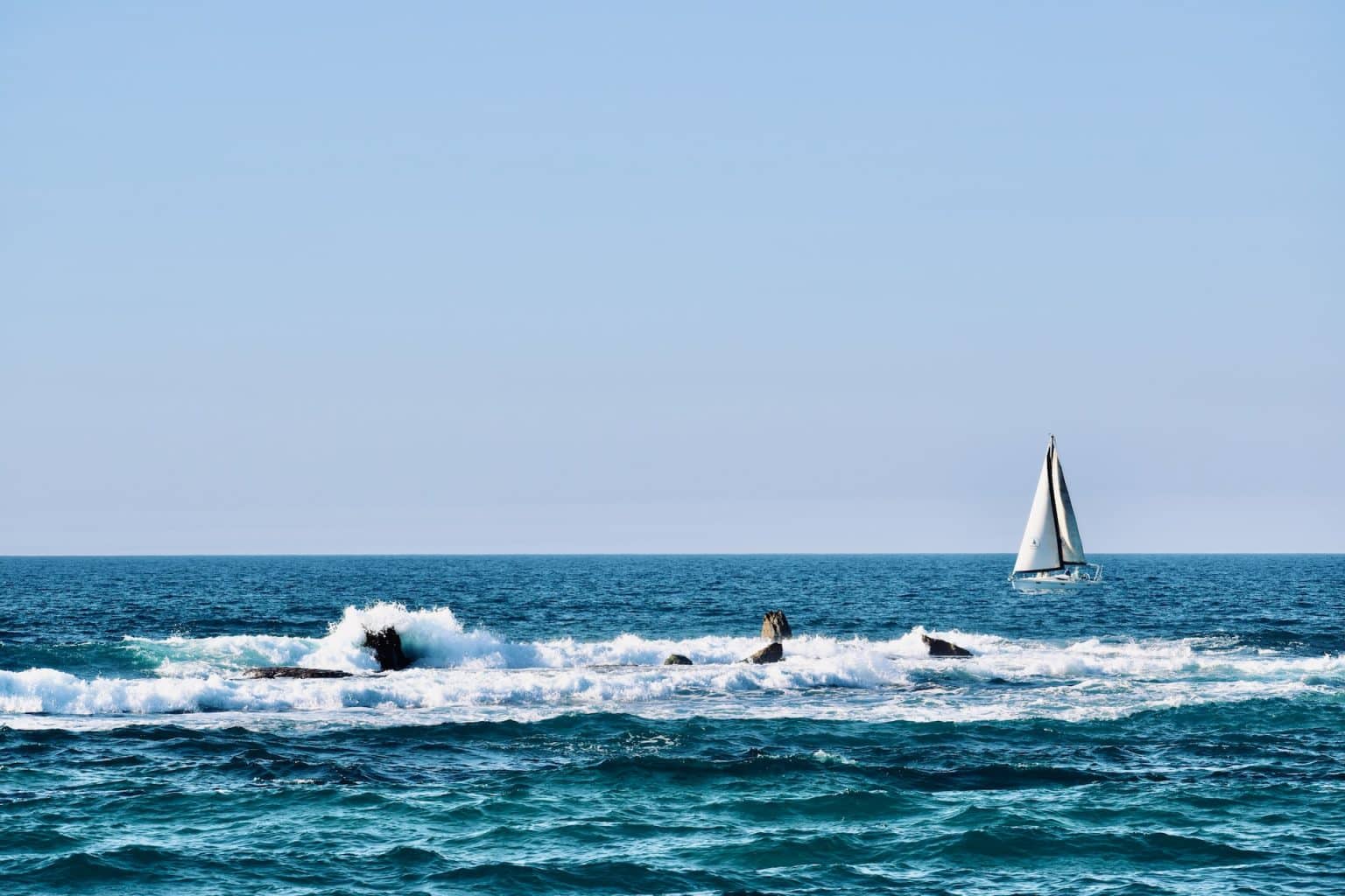 A sailboat in Haifa, Israel