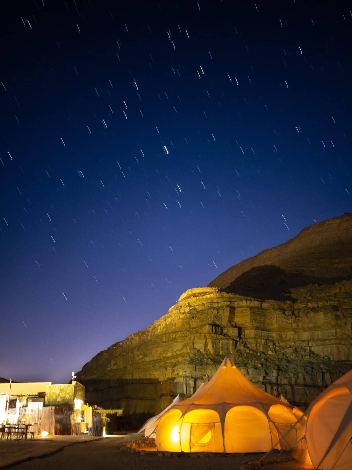 Camping during a meteor shower in Mitzpe Ramon, Israel