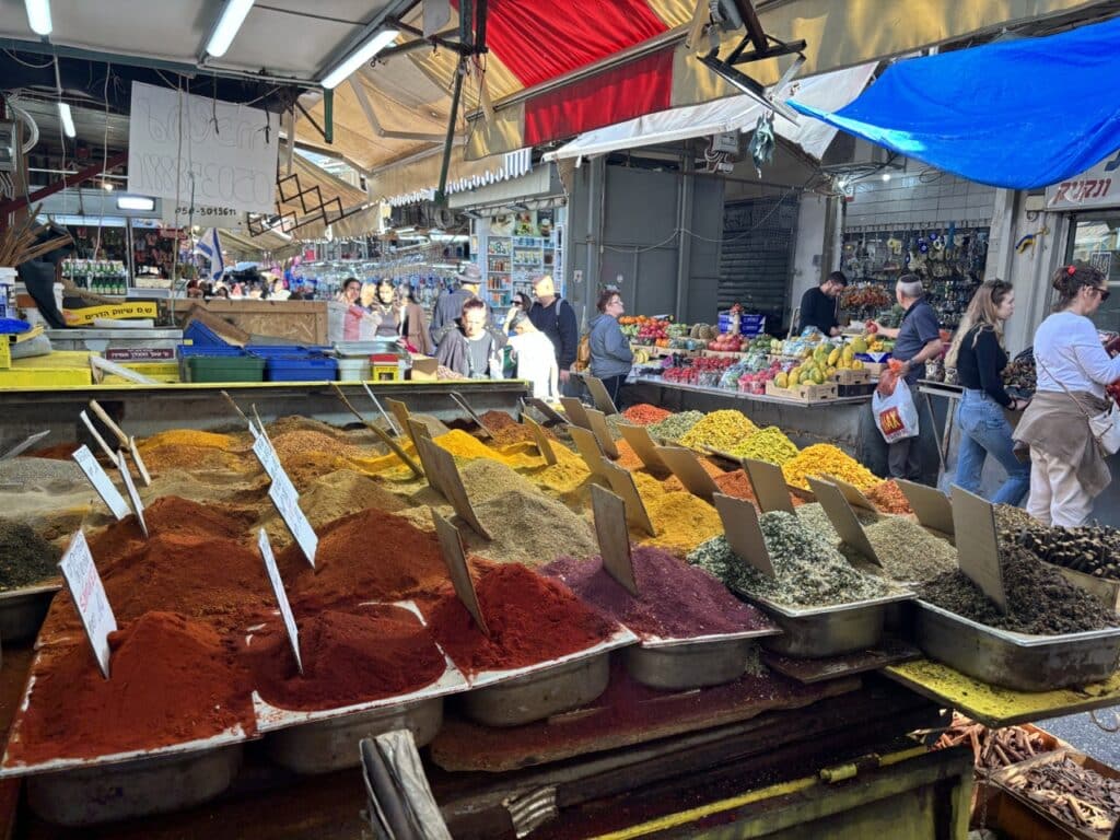 The spices stand at The Carmel's Market